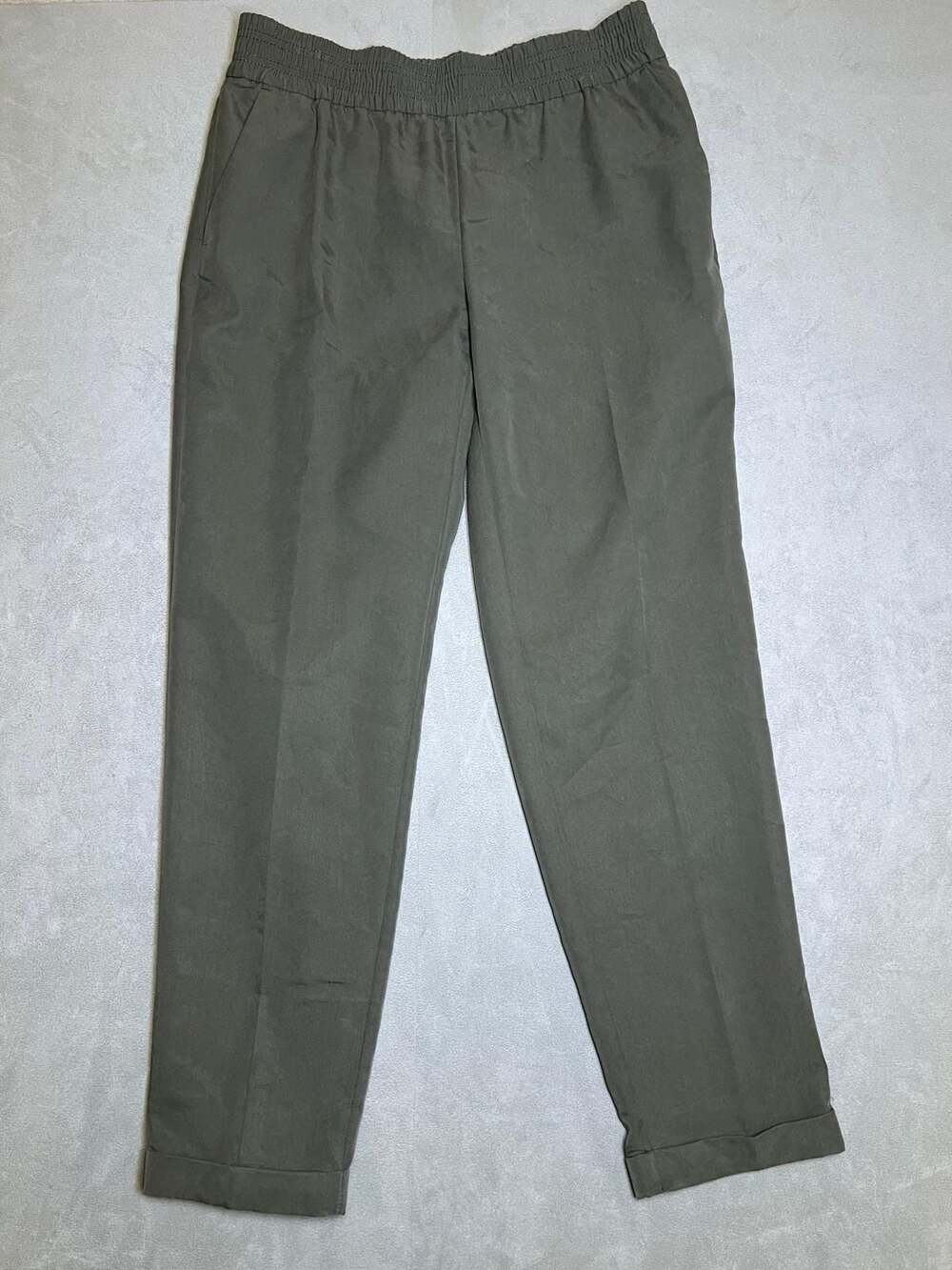 Chico's Tencel Pull-On Cuffed Ankle Pants Olive Green Size 0